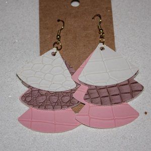 Layered faux leather earrings